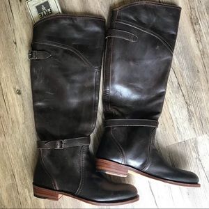 Frye riding boots brown leather size 6.5 NWT